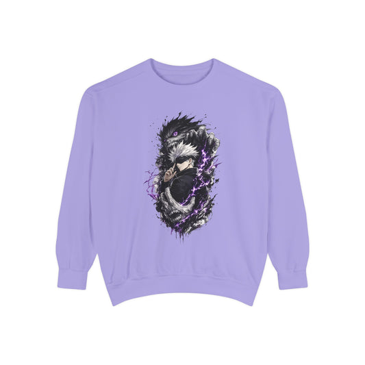 Anime Dark Energy Sweatshirt — Mystic Purple Demon Graphic