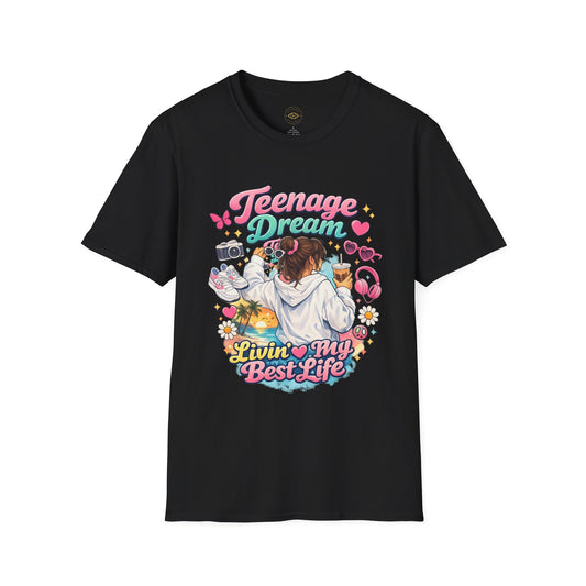 Teenage Dream T-Shirt — "Livin' My Best Life" Retro Girly Graphic Tee