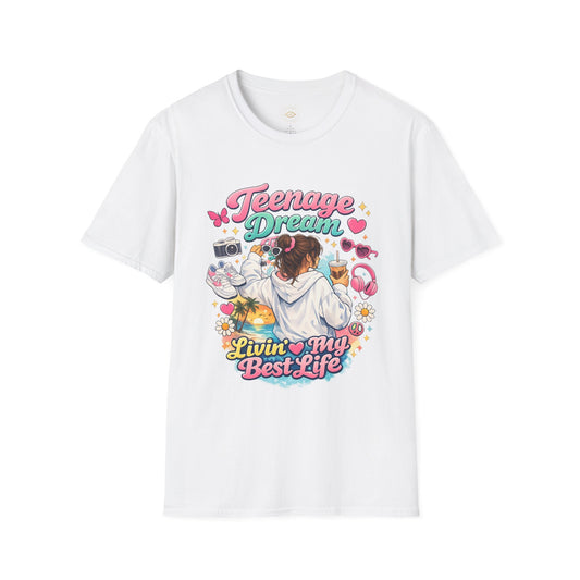 Teenage Dream T-Shirt — "Livin' My Best Life" Retro Girly Graphic Tee